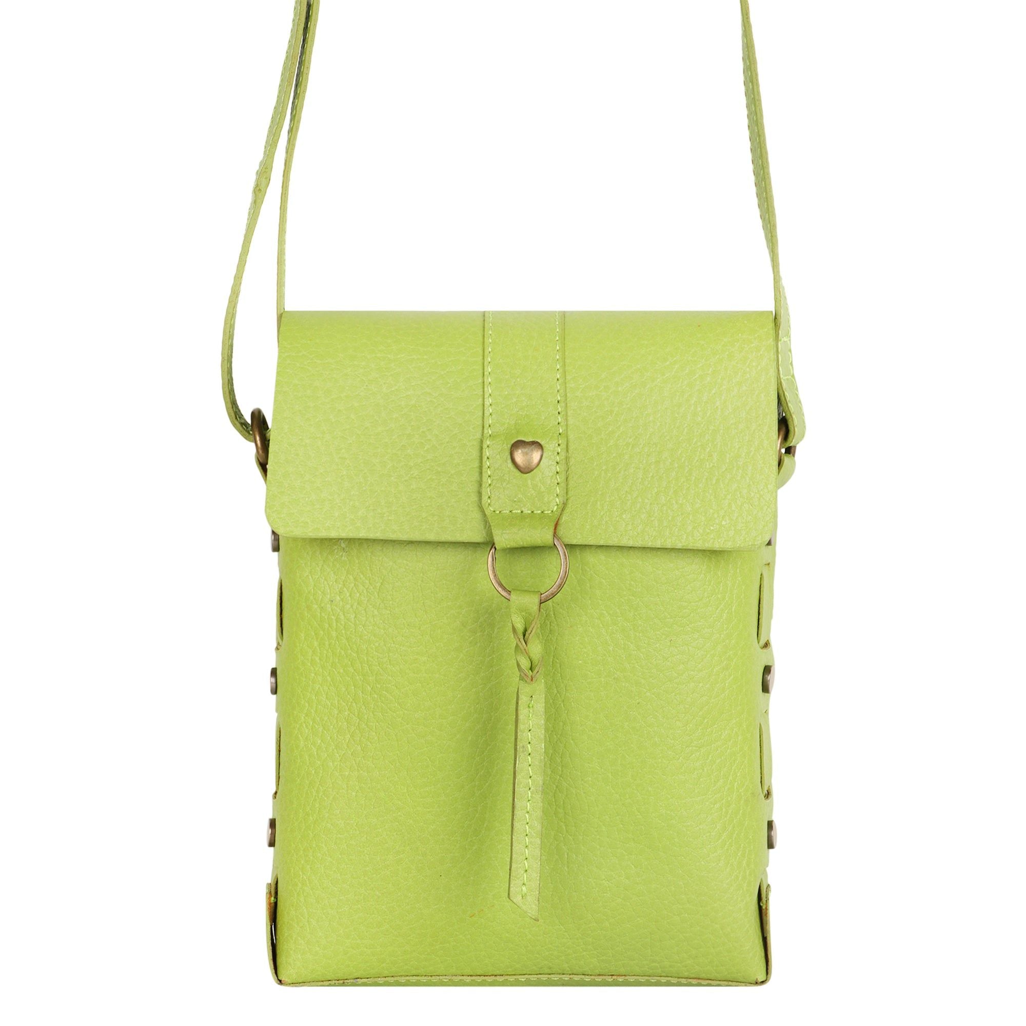 Jane Long Crossbody w/Top Flap & Tassel - Lime Green - BagNook