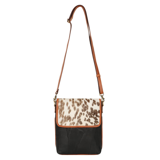 Cavalier Crossbody w/ Top Closure - Hairon - Upcycled Leather - BagNook