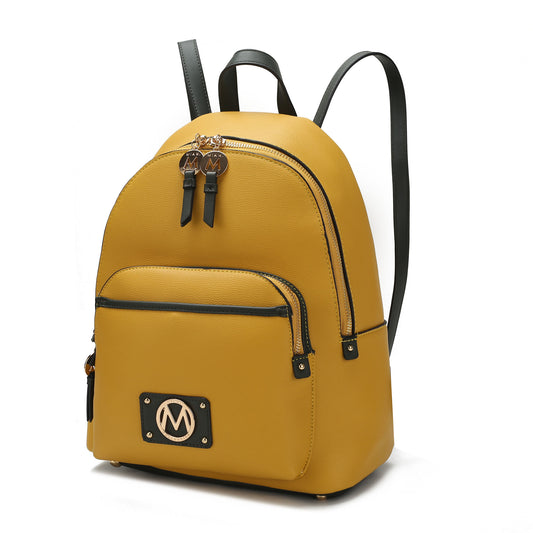 (mustard)Alice Backpack Vegan Leather by Mia k - BagNook