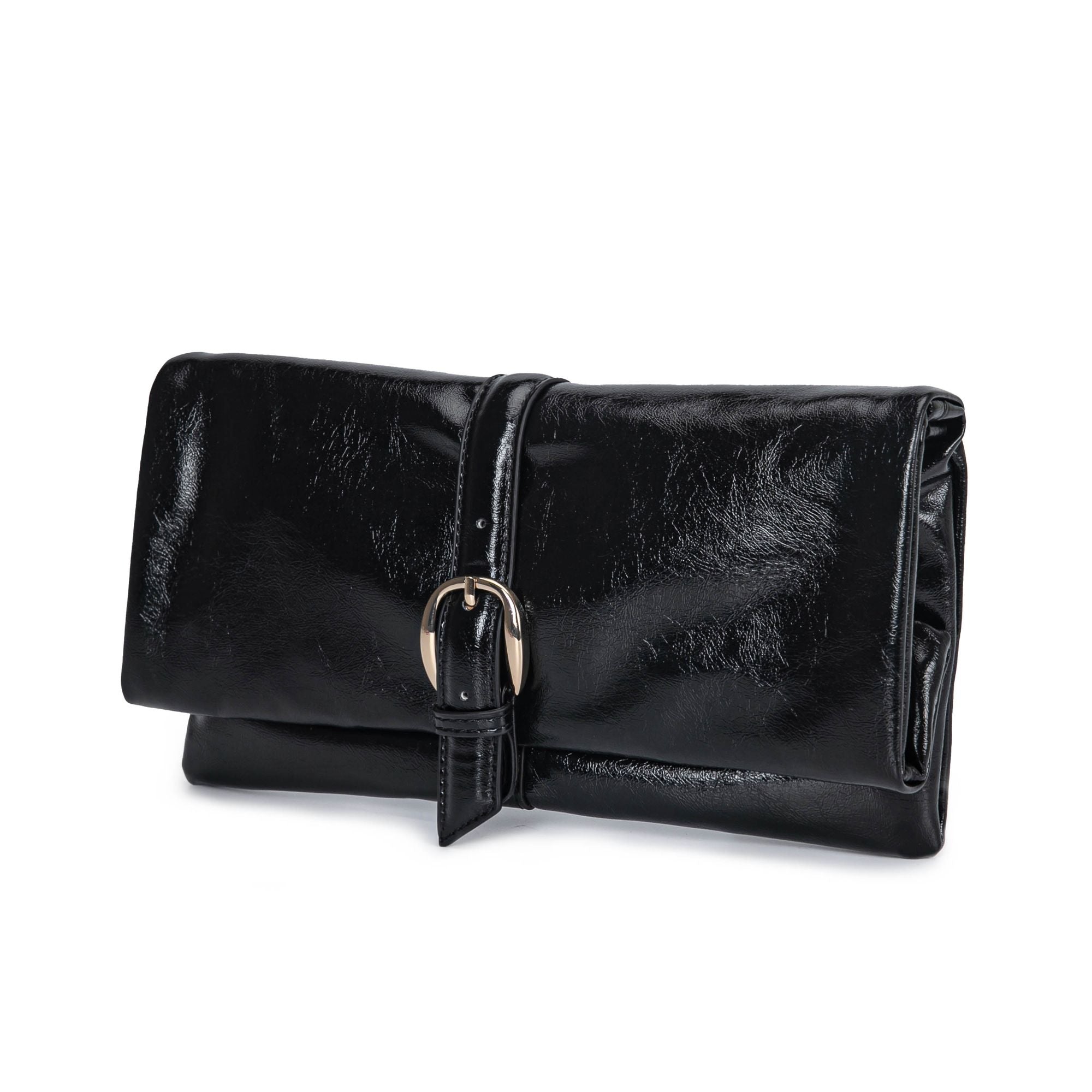 (black)Koumei Wristlet Purse Envelope Snap by Mia K - BagNook