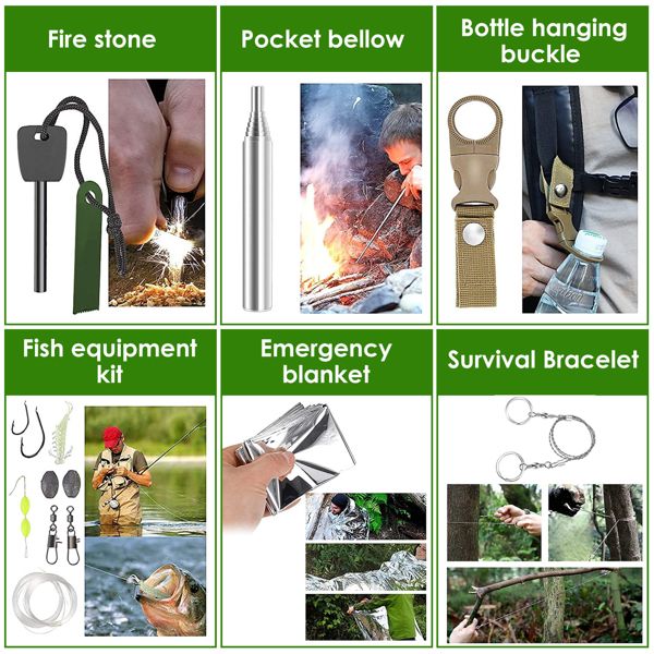 47pc Survival Kit, SOS Emergency Tactical - BagNook