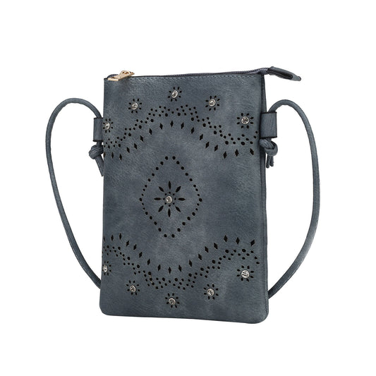 (navy)Arlett Crossbody Vegan Leather Bag by Mia K - BagNook