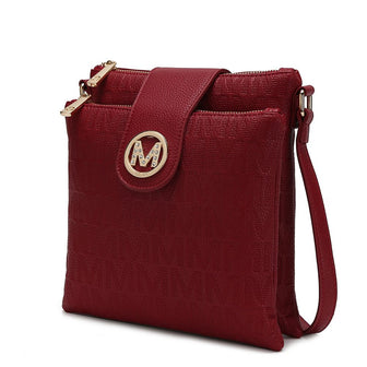 (red)Marietta M Signature Crossbody Bag by Mia K - BagNook