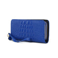 Load image into Gallery viewer, (royal blue)Eve Vegan Leather Crocodile Embossed Wristlet by Mia K - BagNook
