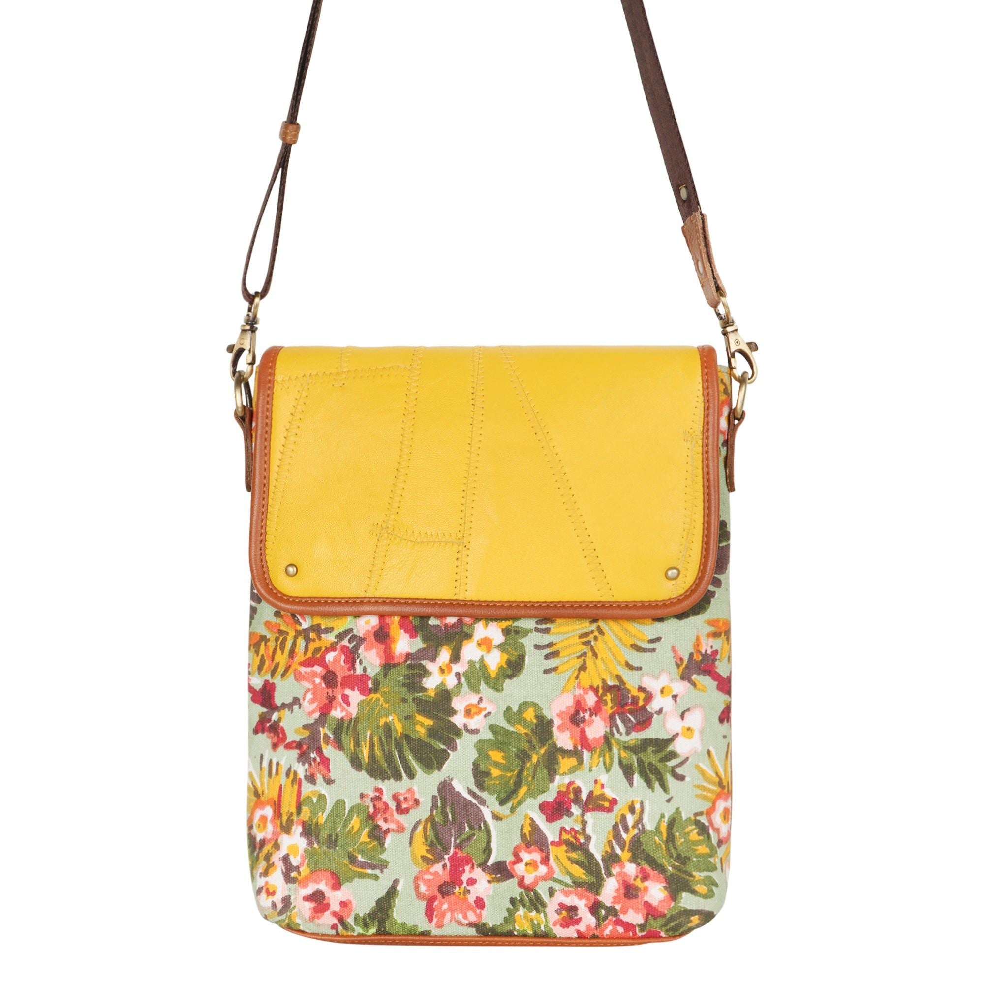 Cavalier Crossbody w/Top Closure - Summer Jungle - Upcycled - BagNook