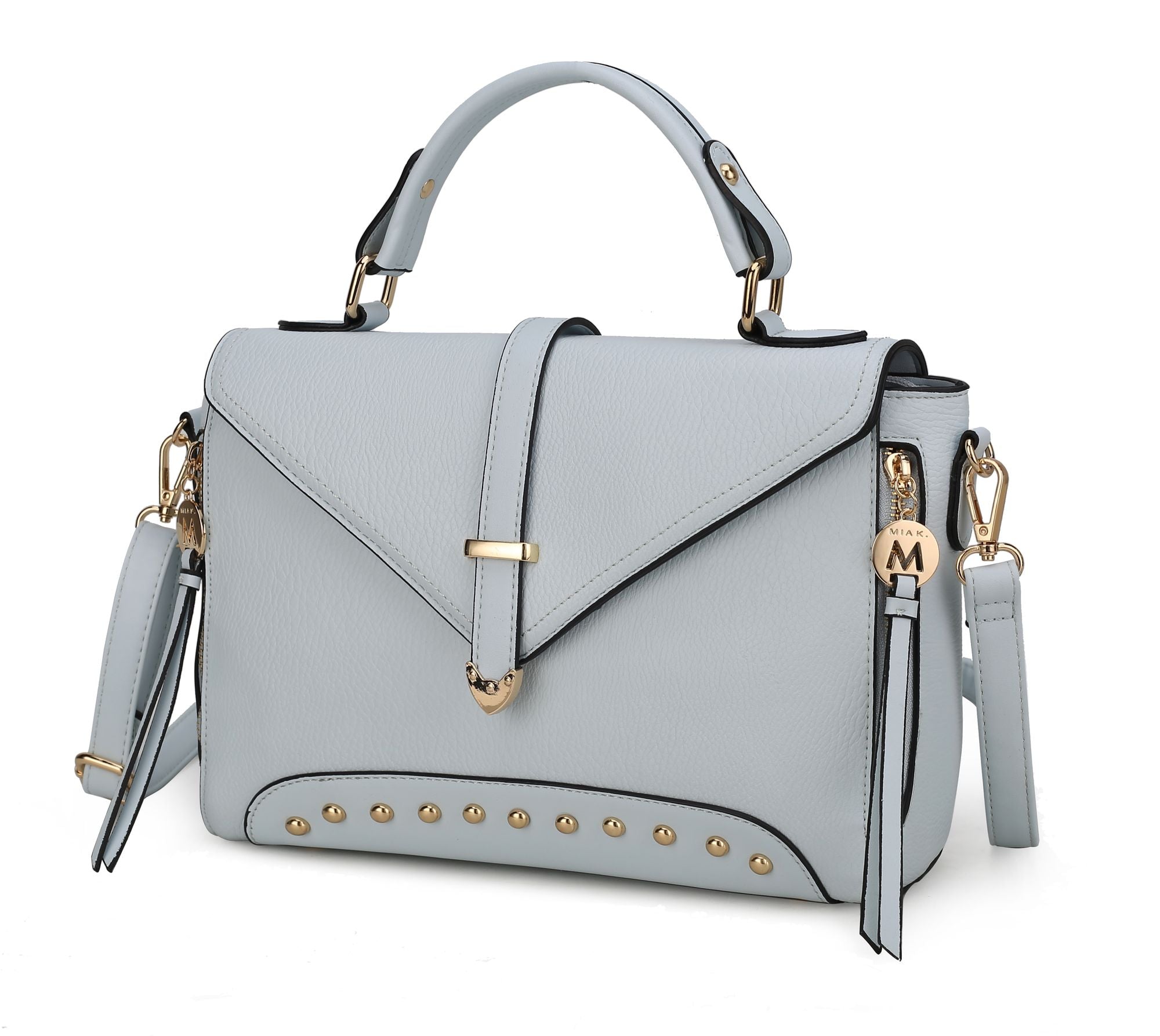 (seafoam)Angela Women's Vegan Leather Satchel Bag By Mia K - BagNook