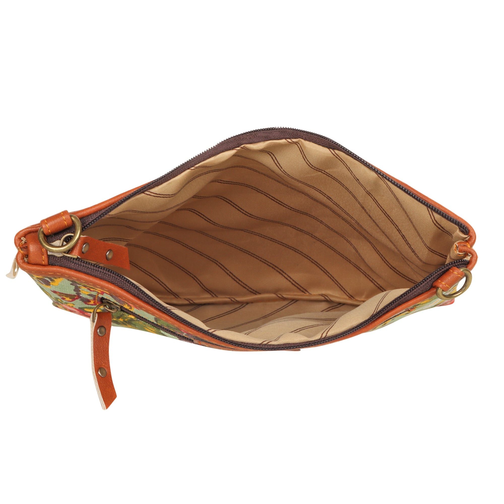 Grayson Wide Crossbody Bag w/ Pocket - Summer Jungle - BagNook
