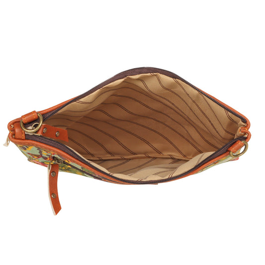 Grayson Wide Crossbody Bag w/ Pocket - Summer Jungle - BagNook
