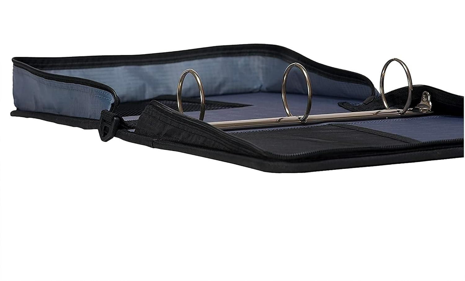 (jet black)The Classic - 2 Inch Zipper Binder w/Shoulder Strap - BagNook