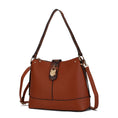 Load image into Gallery viewer, (cognac)Ezra Snake Embossed Shoulder Handbag by Mia K - BagNook
