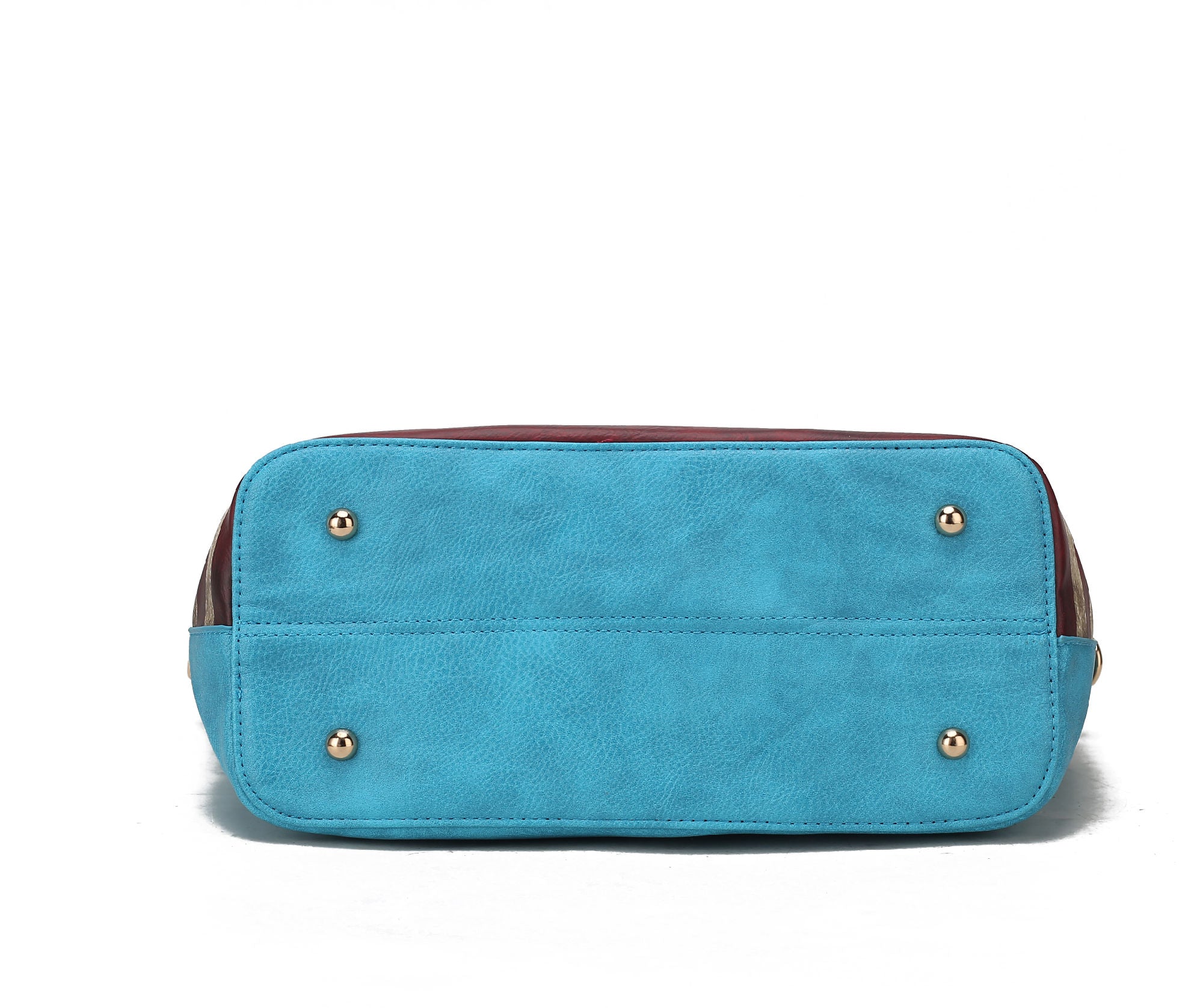 (turquoise)Lilian Vegan Leather Women FLAG Tote Bag by Mia K - BagNook