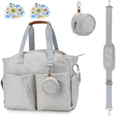 (lightgrey)Breast Pump Diaper Tote Bag - BagNook