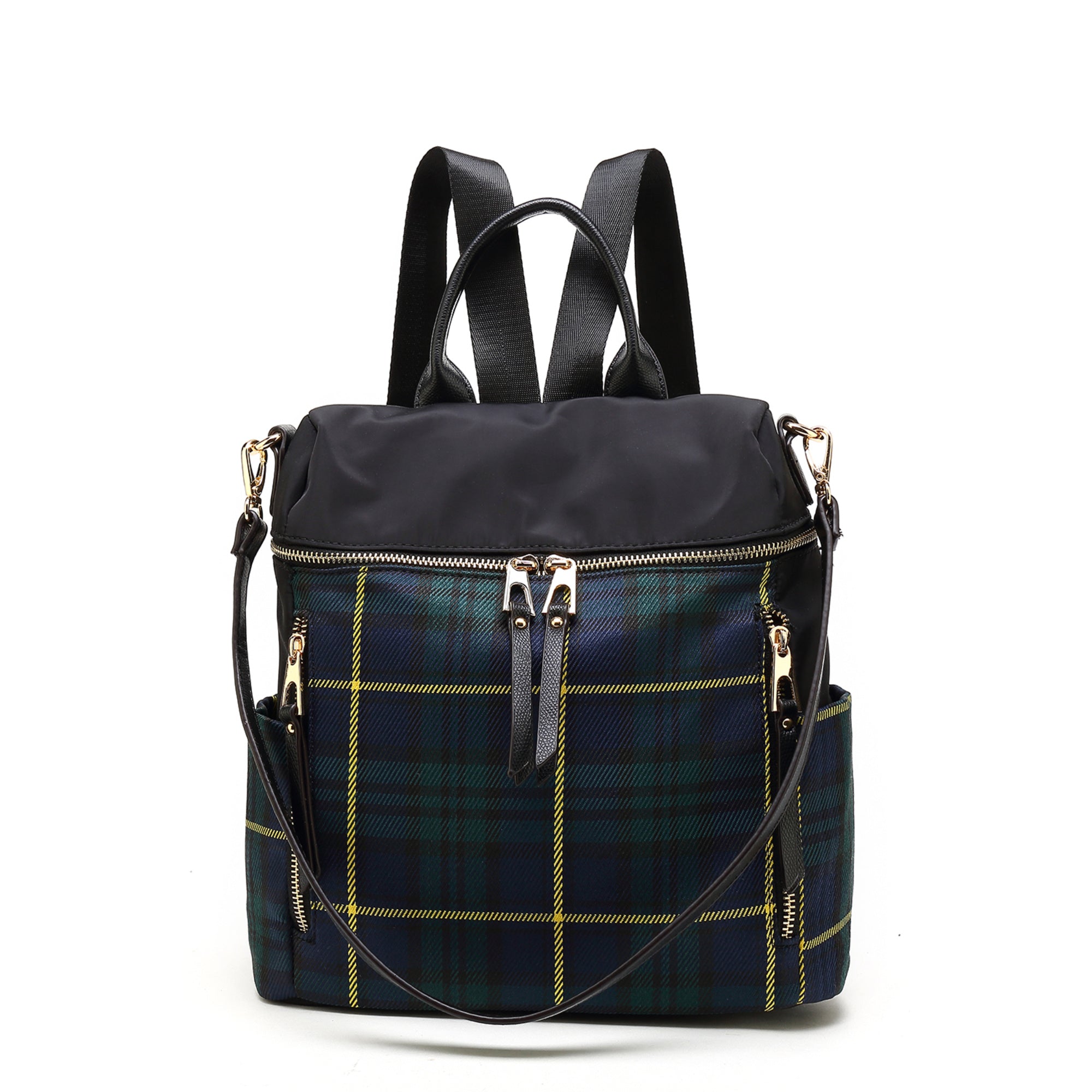 (green)Nishi Plaid Backpack Women by Mia K - BagNook
