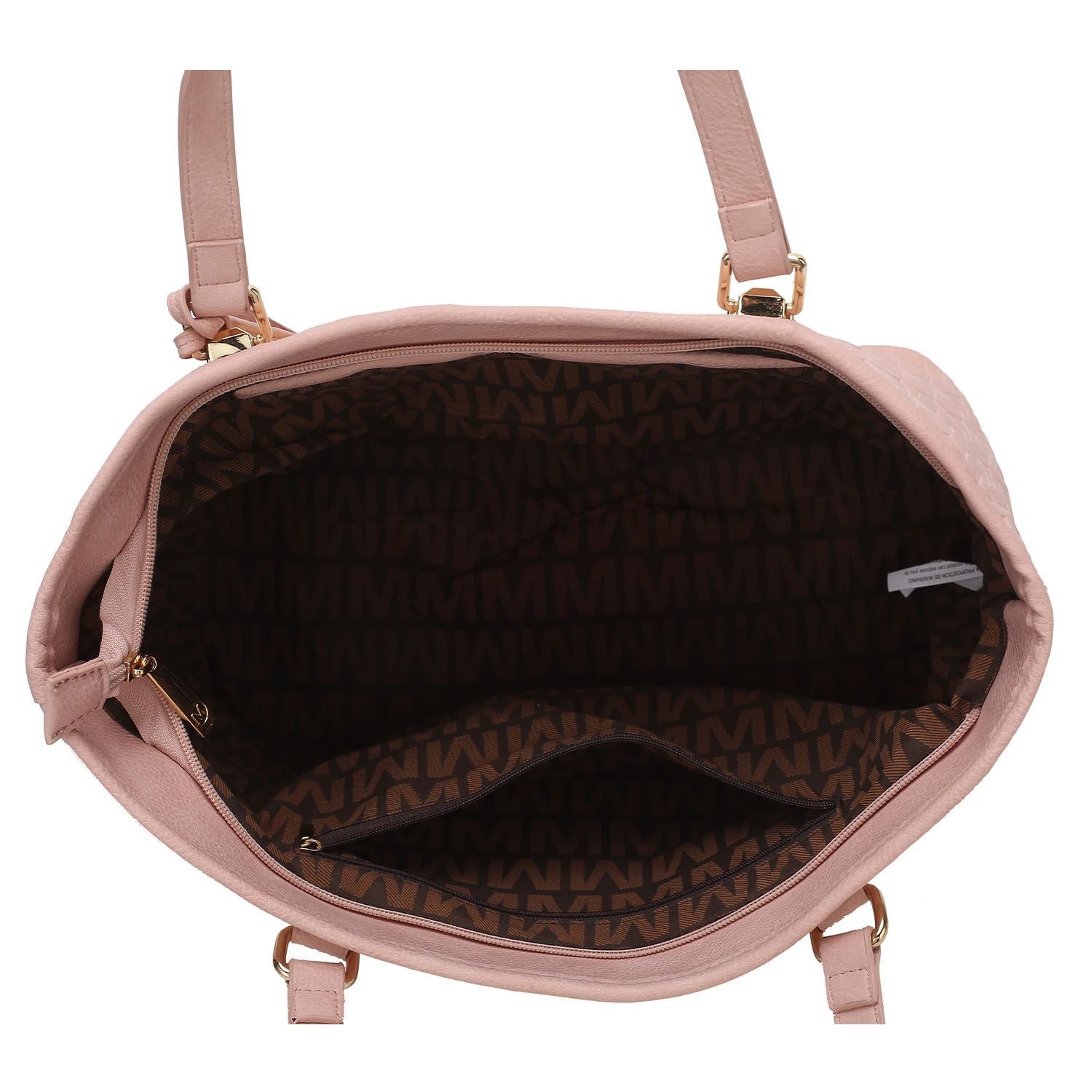 (rose pink)Arya 4pc Signature Vegan Leather Tote Bag Set by Mia K - BagNook