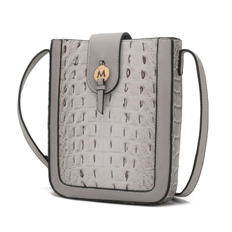 (light grey)Molly Crossbody Phone Bag w/Snap Closure by Mia K - BagNook