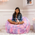 Load image into Gallery viewer, Jaxx Saxx 3 ft Bean Bag Chair - Faux Fur - Unicorn Pink - BagNook
