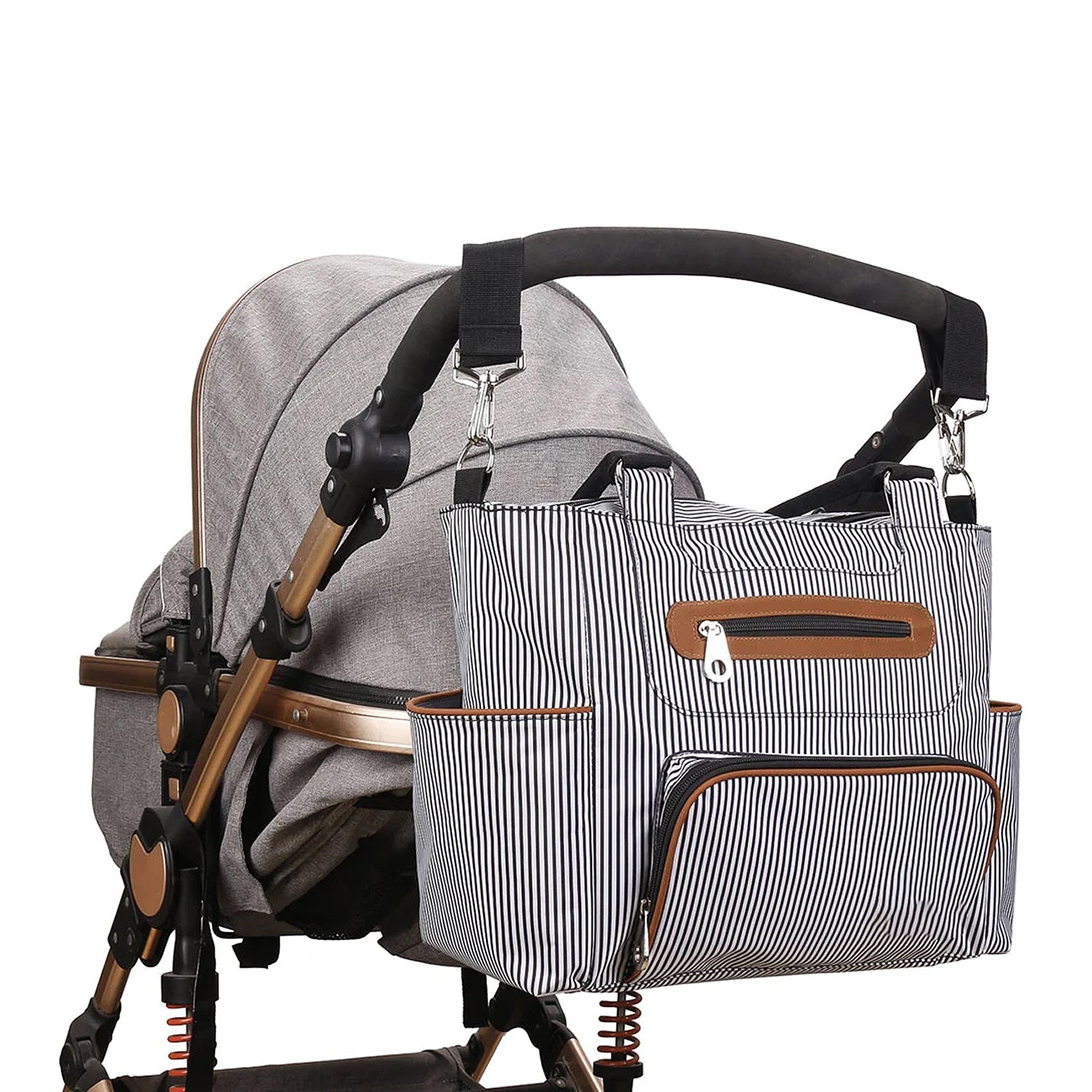 (blackstripe)8pc Diaper Bag Set - BagNook