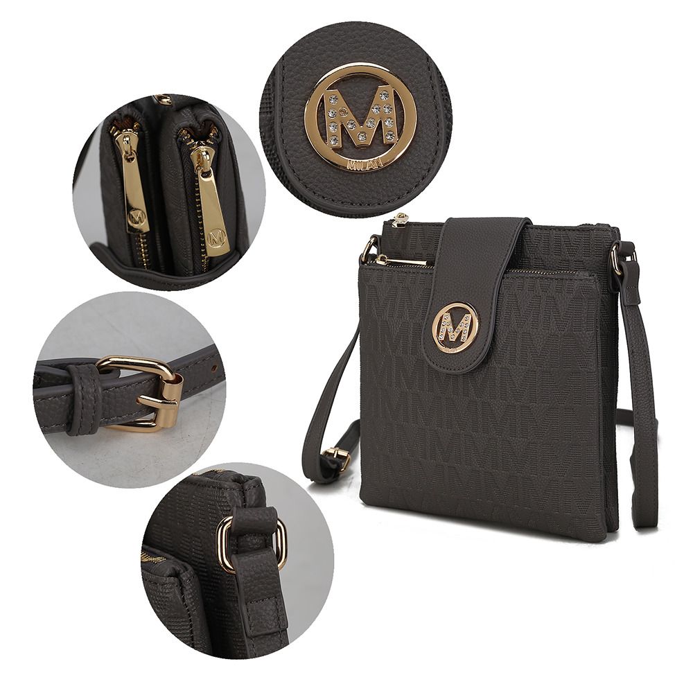 (chocolate)Marietta M Signature Crossbody Bag by Mia K - BagNook