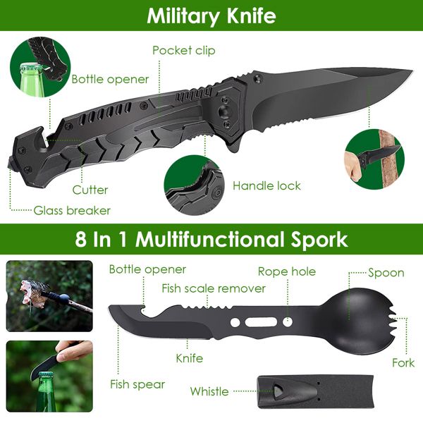 47pc Survival Kit, SOS Emergency Tactical - BagNook