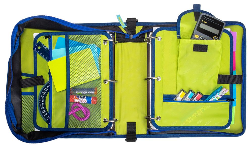 (red)The Dual Monster - 2-1.5in D Ring Zipper Binders w/Pencil Case - BagNook
