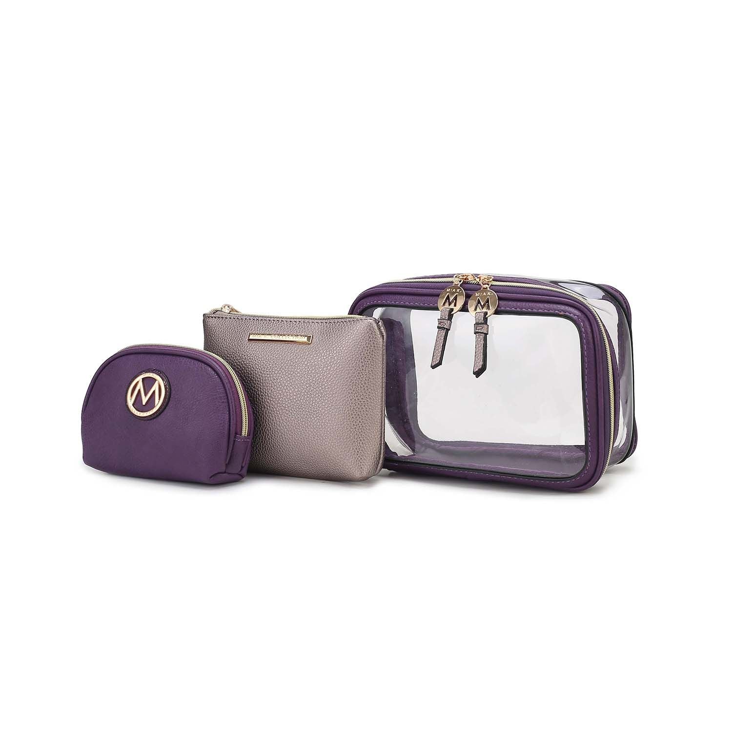 (purple pewter)Laura 10pc Makeup Set by Mia K - BagNook