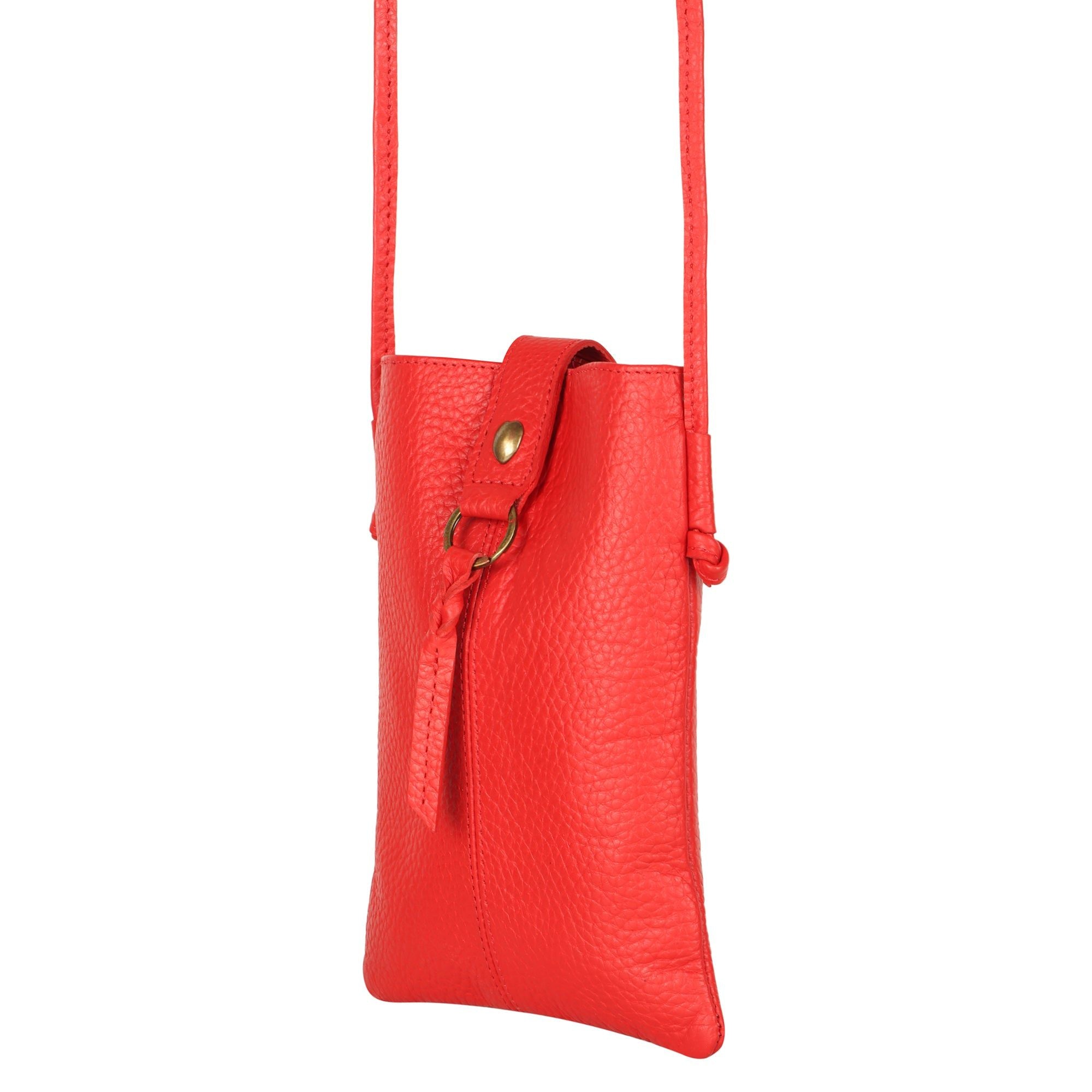 Jennie Small Crossbody w/Slim Strap - Vibrant Red - BagNook