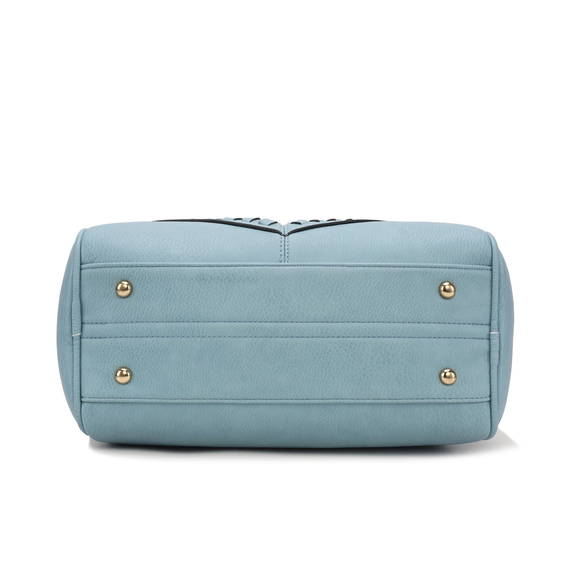 (denim blue)Lara Vegan Leather Satchel with Wallet by Mia k - BagNook