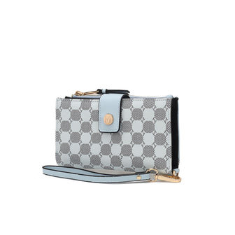(light blue)Solene Circular Print Wristlet Wallet by Mia K - BagNook
