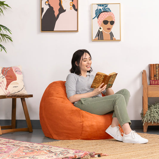 Jaxx Saxx 3 ft Round Bean Bag - Mandarin - BagNook