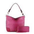 Load image into Gallery viewer, (fuchsia)Wandy Soft Vegan Leather Hobo & Wallet Set by Mia K - BagNook
