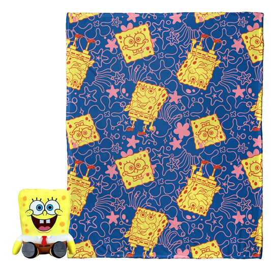 SP BOB - SMILING SPONGEBOB Throw Blanket & Hugger Set - BagNook
