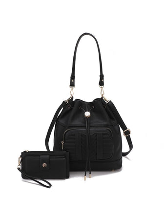 (black)Ryder Shoulder Bag with Wallet by Mia k - BagNook
