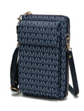 Load image into Gallery viewer, (navy)Mala Phone Wallet Vegan Leather Crossbody Bag by Mia k - BagNook
