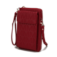 Load image into Gallery viewer, (red)Caddy Vegan Leather Phone Wallet Crossbody by Mia k - BagNook
