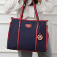 Load image into Gallery viewer, (navy-wine)Kindred Oversize Tote Vegan Leather by Mia k - BagNook
