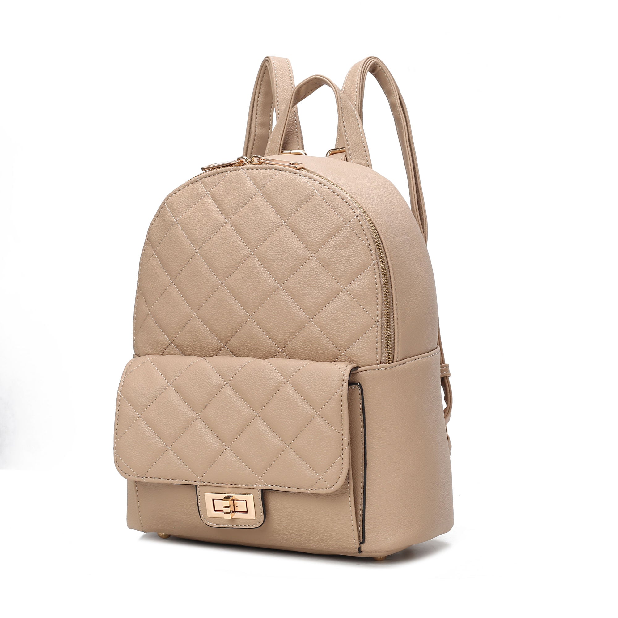 (stone)Dimitria Quilted Daypack by Mia K - BagNook