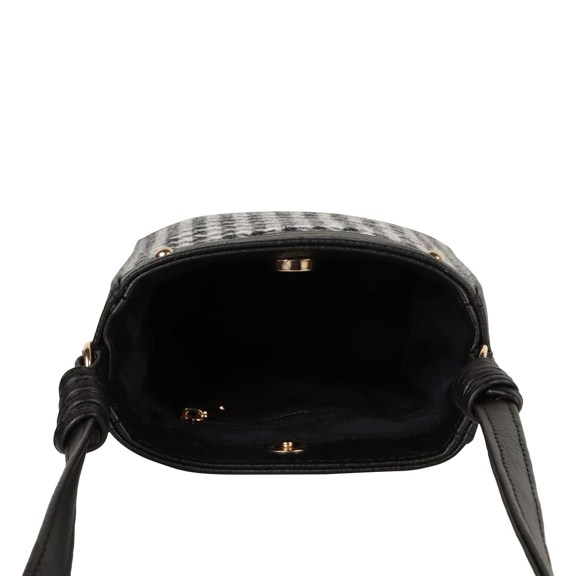 Millie Houndstooth Print Bucket Bag - Upcycled - BagNook