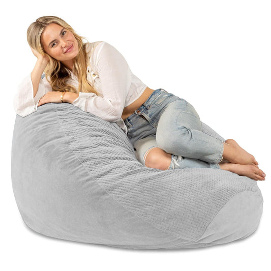 Jaxx Koku Bean Bag - Velvish/Turbo, Grey - BagNook