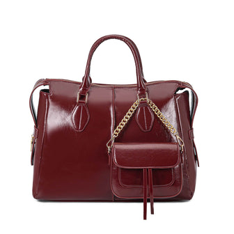 (burgundy)Yareli Tote w/Mini Crossbody Bag Set by Mia K - BagNook