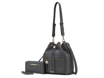 (charcoal)Larissa Women's Bucket Bag with Wallet by Mia k - BagNook