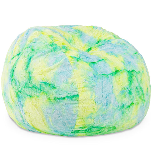 Jaxx Saxx 3 ft Bean Bag Chair - Faux Fur - Firefly Yellow - BagNook