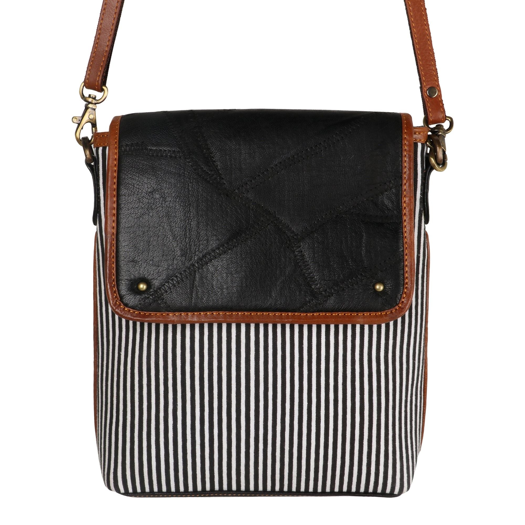 Royce Athens Flap Crossbody - Upcycled Leather - BagNook