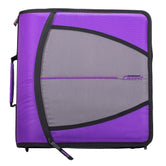 (deep purple)The Mighty Zip Tab-3 Inch Zipper Binder w/Removeable Folder - BagNook