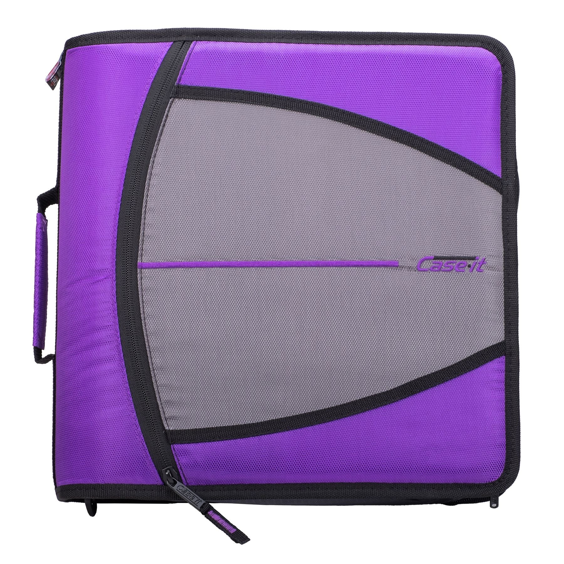 (deep purple)The Mighty Zip Tab-3 Inch Zipper Binder w/Removeable Folder - BagNook