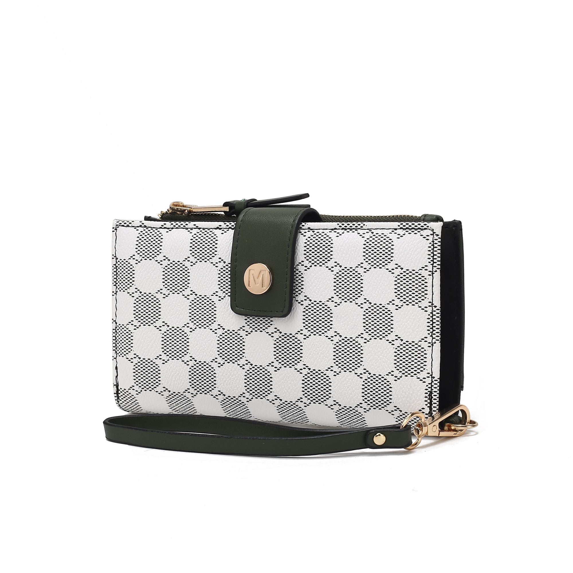 (olive)Solene Circular Print Wristlet Wallet by Mia K - BagNook