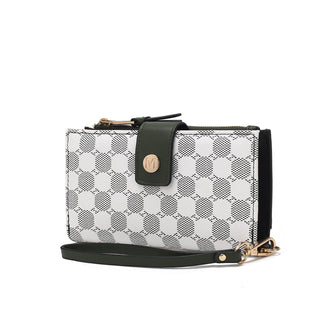 (olive)Solene Circular Print Wristlet Wallet by Mia K - BagNook