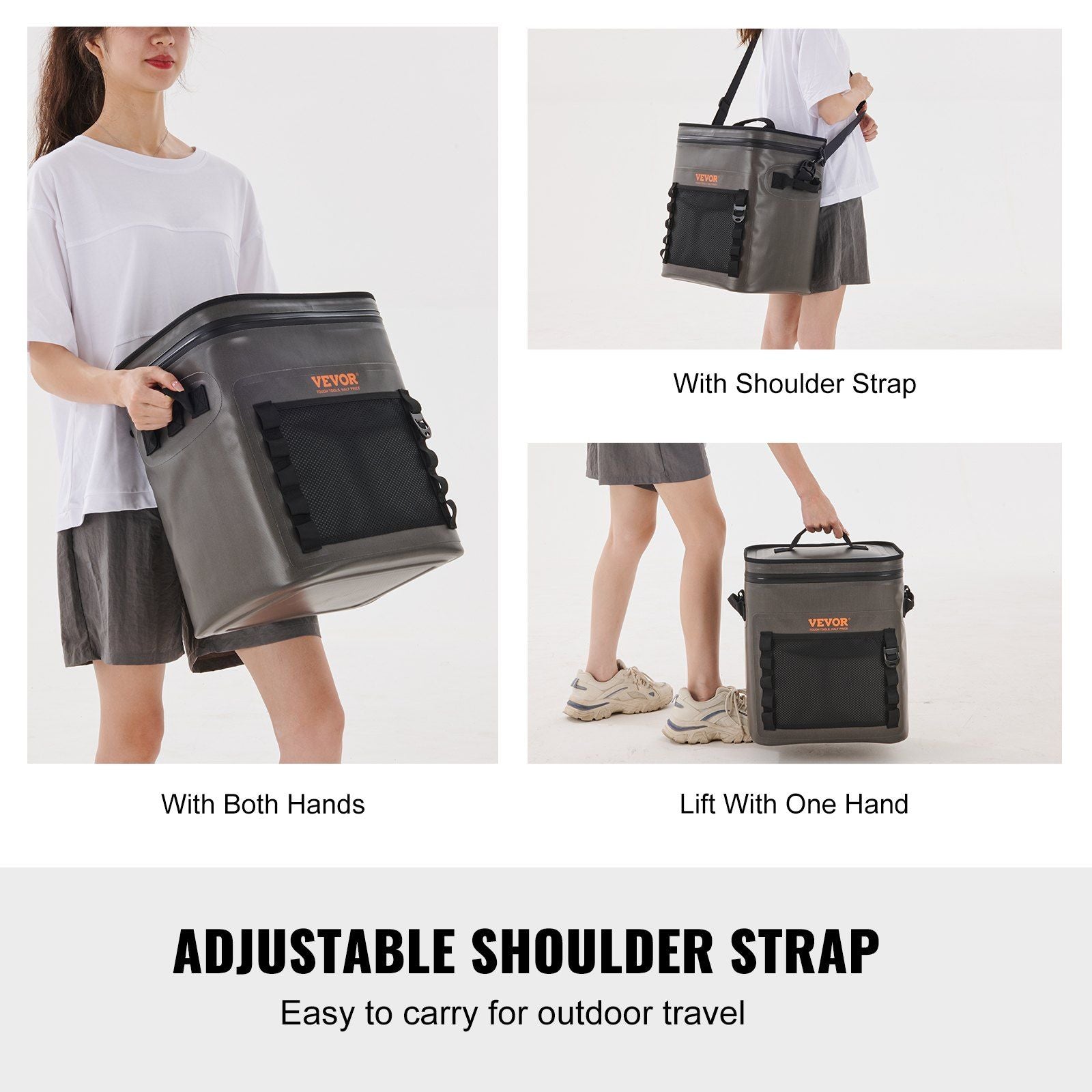 VEVOR Soft Cooler Bag, 30 Cans, Dark Gray - BagNook