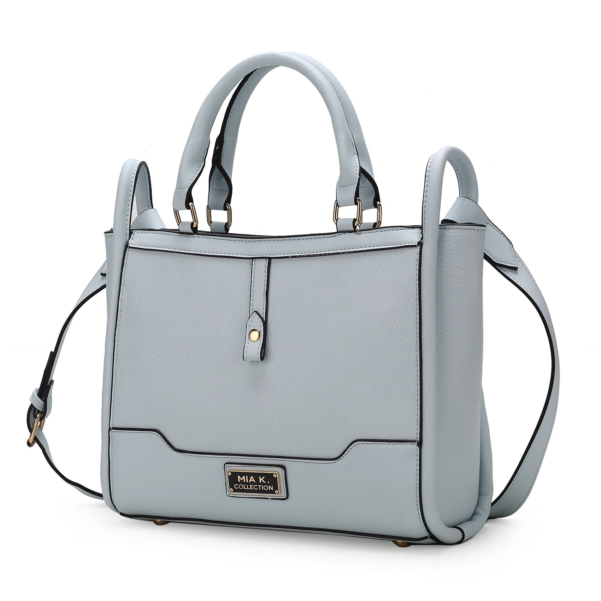 (lt blue)Melody V-Leather Tote by Mia K - BagNook