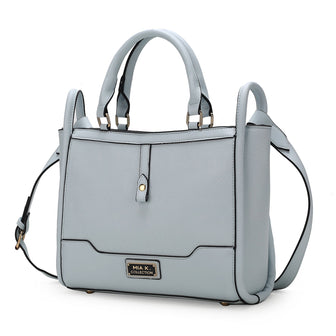 (lt blue)Melody V-Leather Tote by Mia K - BagNook