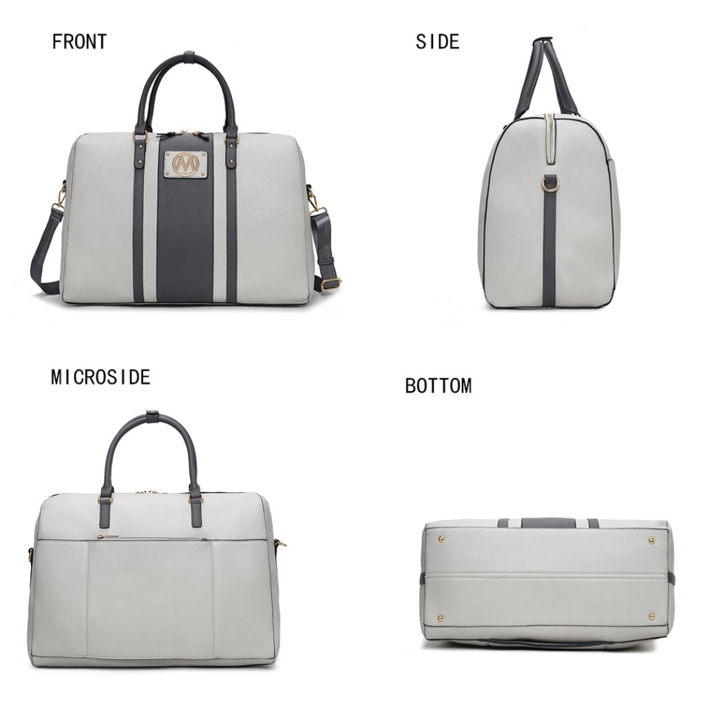 (light grey)Melissa Women's Vegan Leather Duffel by Mia K - BagNook